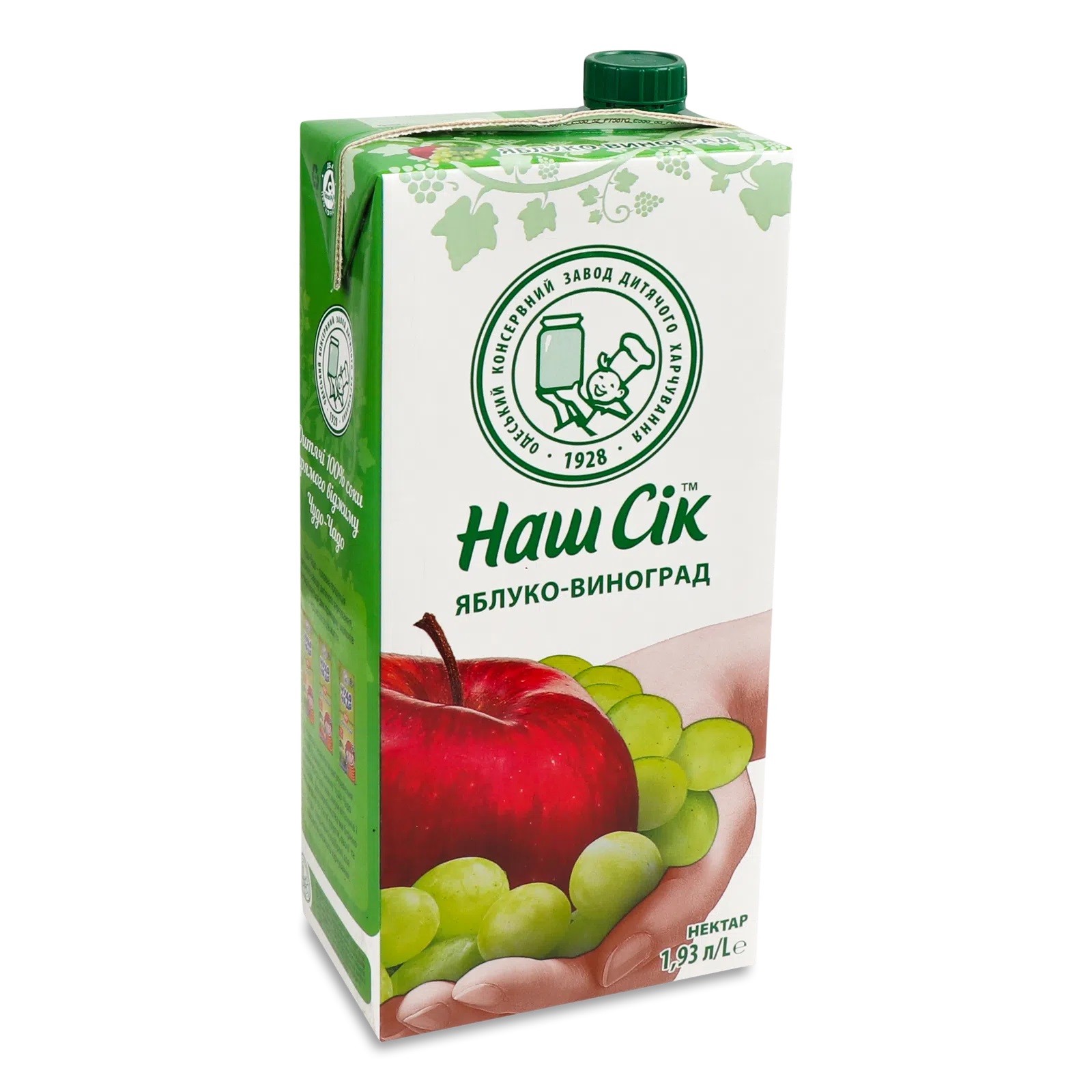 Яблучно-виноградний нектар ТМ Наш Сік 1.93л